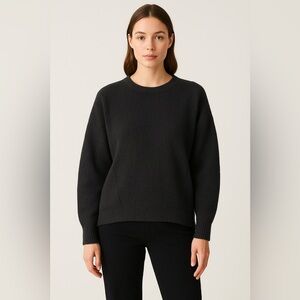 Helmut Lang Black Ribbed Crewneck Sweater